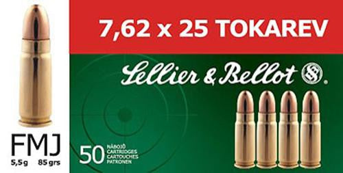 S&B SB762TOK 7.62X25TOK  85 FMJ  50-30